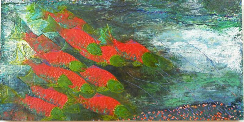 ANCESTRALITY-salmon-acrylic-painting-victoria-molloy-artist-okanagan