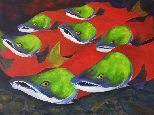 salmon-painting-victoria-molloy-artist-okanagan